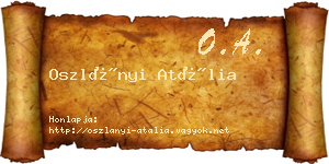 Oszlányi Atália névjegykártya